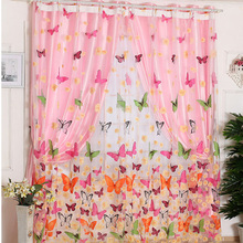 Hot selling 200cm x 100 cm Butterfly Print Sheer Window Panel Curtains Room Divider New for living room bedroom 21 2024 - buy cheap