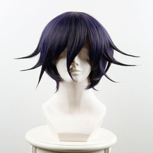 Danganronpa-Peluca de cabello Ouma Kokichi, cabellera de color púrpura, corto, resistente al calor, para Cosplay, Harmony 2024 - compra barato