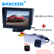 Kit de cámara de visión trasera para coche y monitor, pantalla plegable de 4,3 ", 4 lentes IR a prueba de golpes, adecuado para FIAT freemmont 2024 - compra barato