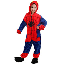 Детские цельнокроеные Пижамы Пижама с человеком-пауком для костюмированной вечеринки для детей от 3 до 10 лет, фланелевая одежда для сна для мальчиков и девочек, одежда для сна 2024 - купить недорого