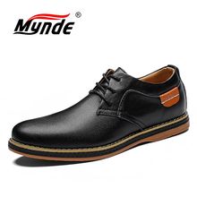 Sapatos masculinos de couro, sapatos planos casuais para homens, tamanho grande, com cadarço, sapatos oxford, para escritório 2024 - compre barato