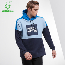 Vansydical Sports Hoodies Autumn Winter Men's Fitness Running Tops Letters Printed Long Sleeve Outwear Workout Pullovers 2024 - buy cheap