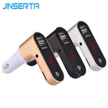 JINSERTA Hands Free Беспроводной Bluetooth fm-передатчик AUX fm-модулятор ЖК-дисплей Car Kit MP3 плеер TF SD USB Audio приемник адаптер 2024 - купить недорого