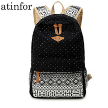 Atinpara mochila de lona feminina, mochila de viagem para laptop, estudante, bolsa para livros, para adolescentes e meninas 2024 - compre barato