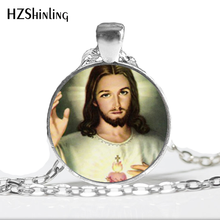 Colgante religioso de Jesús para collar, NS-00489, corazón sagrado de collar de Jesús, de vidrio, para joyería, HZ1 2024 - compra barato