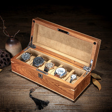Оригинальная коробка высшего класса из 5-ти ячеек, коробка для часов из африканского дерева, деревянные коробки для часов, органайзер, чехол, коробка для ювелирных украшений с замком для ключей 2024 - купить недорого