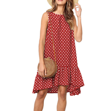 Sleeveless O-neck Polka Dot Ruffles Summer Dress 2019 Casual Loose Plus Size Dress Women Vestidos 2024 - buy cheap