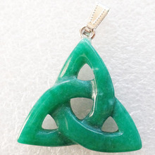 (Min.order 10$ mix) Free shipping Green Stone Triangle Pendant bead Used For Necklace Unisex 31x36x5mm 2024 - buy cheap