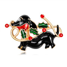 New Arrival Black Enamel Pin Dachshund Brooches For Women And Men Fashion Gold Color Animal Dog Brooch Jewelry Kids Gifts 2024 - buy cheap