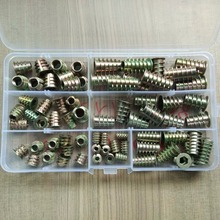 70Pcs/set M4//M6/M8*8/10/13/18/20/25 Zinc Alloy Thread For Wood Insert Nut Flanged Hex Drive Head Furniture Nuts Assortment Kit 2024 - buy cheap