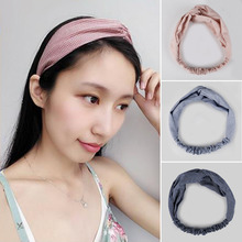 1PC Women Hair Accessories Fashion Headband Fabric Cross Knotted Bow Chiffon Floral Hair Band Korea Headdress ladies Hoop 2024 - buy cheap