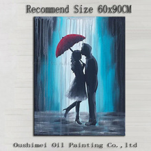 Warmly Design Artist Pure Hand-painted High Quality Modern Abstract Kissing Picture Beautiful Love Oil Painting On Canvas 2024 - buy cheap