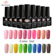 MEET ACROSS Nail Art Design Manicure Gel Varnish 148 Colors 7ml Semi Permanent UV Soak Off Gel LED UV Nail Gel Polish Lacquer 2024 - buy cheap