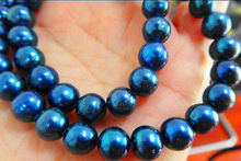 Free Shipping @@@@@ NATURAL AAA 18"8-9MM TAHITIAN GENUINE BLACK BLUE PERFECT PEARL NECKLACE  6.09 2024 - buy cheap