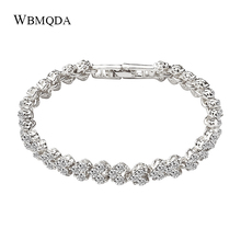 Wbmqda Hot Luxury Roman Chain Bracelet For Women Cubic Zircon Inlay Charm Bracelet Bride Wedding Jewelry 2024 - buy cheap