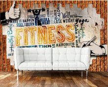 Beibehang-papel tapiz personalizado, mural retro nostálgico para fitness, ladrillo inglés, bar, gimnasio, pared de fondo, KTV, 3d 2024 - compra barato