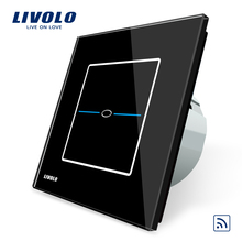 Livolo EU Standard ,AC 220-250V,C701R-32, Black Glass Panel, 1Gang 1Way , Wall Light Remote Control Switch,No remote controller 2024 - buy cheap