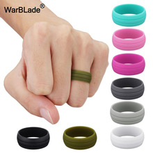 50 pçs/lote 100% natural silicone anel 8mm 6-12 tamanho hypoallergenic crossfit flexível silicone anéis de dedo para o casamento das mulheres dos homens 2024 - compre barato