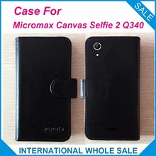 Novo top em alta! Micromax canvas selfie 2 q340, capa com 6 cores, capa de couro exclusiva de alta qualidade, rastreamento 2024 - compre barato