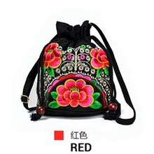Casual fashion single shoulder slung bucket bag wholesale embroidery draw small bucket bag national handbag 2024 - buy cheap