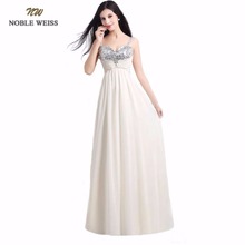NOBLE WEISS In Stock Sweetheart Beading Sequined Lace-up Back A-Line Floor-Length Chiffon Bridesmaid Dress Free Shipping 2024 - buy cheap