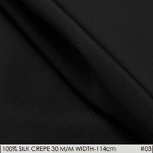 SILK CREPE DE CHINE 114cm width 30momme100% Pure Silk Fabric Heavy Silk Fabric Dress Silk Fabrics Textile Black  NO 03 2024 - buy cheap