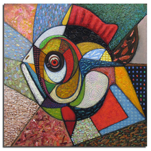 Pintura de diamante 3D DIY de peces abstractos, bordado de diamantes de 50x50cm, puntada de cruz, para la pared pegatina, mosaicos adhesivos cuadrados de cristal 2024 - compra barato