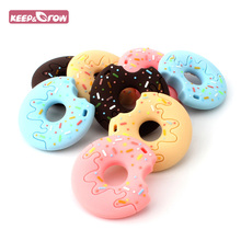 Keep&Grow BPA Free 5Pcs Donuts Baby Teethers Baby Teething Beads Food Grade Silicone Teether DIY Baby Teething Jewelry Charm 2024 - buy cheap