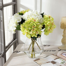 Flores artificiales de seda, Hortensia falsa para decoración del jardín del hogar, flor de hortensia Rosa única, suministros para fiesta de boda 2024 - compra barato