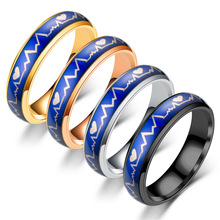 Кольцо настроения меняющее цвет при температуре Волшебные стальные обручальные кольца для женщин и мужчин модные ювелирные изделия 2024 - купить недорого