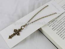 FREE SHIPPING 3PCS Antiqued Bronze Cross Pendant Necklace #20035 2024 - купить недорого