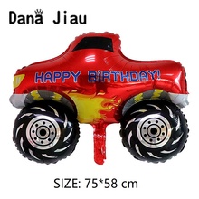 BIG red Pickup truck toy foil ballon Happy Birthday Party Decoration ball boy gift Tank bus Fire car holiday cartoon balloons 2024 - buy cheap