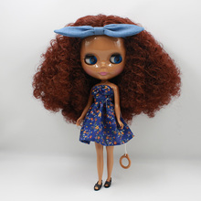 Кукла Обнаженная blyth, фабричная кукла, коричневые волосы, черная кожа, подходит для самостоятельной смены BJD Игрушки для девочек