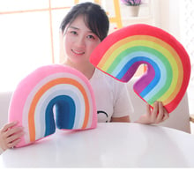Soft Simulation Rainbow Pillow Plush Toy Stuffed Rainbow Toys For Children Funny Home Decor Sofa Cushion Cute Birthday Gifts 2024 - buy cheap