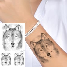 Women Body Art Temporary Tattoo Stickers Arm Pencil Sketch Wolf Waterproof Tatoos Fox Men Hands Fake Tribal Tattoo Party Makeup 2024 - buy cheap