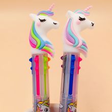 2 pcs/lot New Unicorn 6 Colors Chunky Ballpoint Pen School Office Supply Gift Stationery Papelaria Escolar 2024 - buy cheap