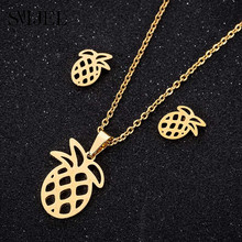 SMJEL Minimalist Pineapple Charms Necklaces Link Chain Collier Gold Pineapple Necklace For Women Stainless Steel Jewelry Gift 2024 - buy cheap
