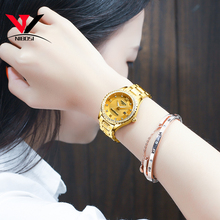 NIBOSI-reloj dorado de lujo para mujer, relojes de pulsera a la moda, resistentes al agua, con diamantes, marca Quartz, Saat, 2019 2024 - compra barato