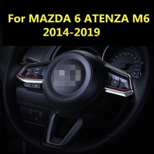 For MAZDA 6 ATENZA M6 2014-2019 steering wheel Sequin decoration Patch Bright strip Interior Modification accessories 2024 - buy cheap