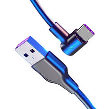 Кабель usb type C для быстрой зарядки 90 градусов кабель usb c type-c шнур для передачи данных 5A кабель для быстрой зарядки мобильного телефона для samsung S9 Xiaomi 2024 - купить недорого