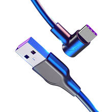 Usb tipo c cabo de carregamento rápido 90 graus usb c cabo tipo-c cabo de dados 5a carga rápida cabo do telefone móvel para samsung s9 xiaomi 2024 - compre barato