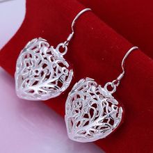 Retro Elements Elegant Gorgeous Design Silver Color Wholesale Earrings For Women Solid Heart Earrings LQ-E075 2024 - buy cheap