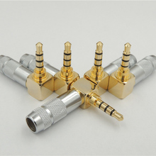 Gold plated 3.5mm Stereo 4 Pole Male Plug 90 degree Audio Connector solder 2024 - buy cheap