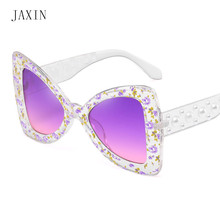 JAXIN Personality bow Sunglasses Women trend new brand design Sun Glasses MS floral beautiful frame cute wild UV400 oculos 2019 2024 - buy cheap