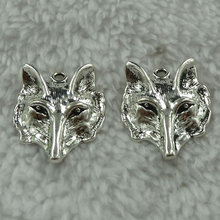 100 pieces antique silver wolf charms 28x23mm #3241 2024 - buy cheap