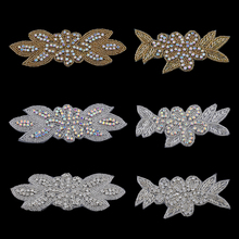 20PC Handmade Bling Beaded Rhinestone Applique Sew On Manual Flatback Crystal Flower Cloth Applique for Kids Hair Accessories 2024 - buy cheap