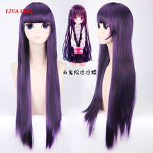 Inu x boku ss risolicityo shirakiin riricho, peruca de cabelo para cosplay, 80 cm, longo liso, roxo, preto e misturado com frete grátis 2024 - compre barato