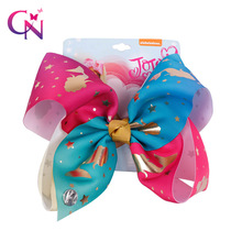 Cn 8 "arco-íris sereia hairbow com grampo para meninas crianças artesanal grande metalic prints fita nó arcos hairgrips acessórios para o cabelo 2024 - compre barato