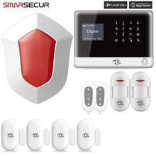 Smarsecur WI-FI de alarme da segurança home Sem Fio GSM Sistema de Alarme Home Controle APP 2024 - compre barato