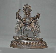 wedding decoration old Tibet Buddhism temple bronze Redpoll Winged Garuda Bird Eagle Buddha Statue 2024 - buy cheap
